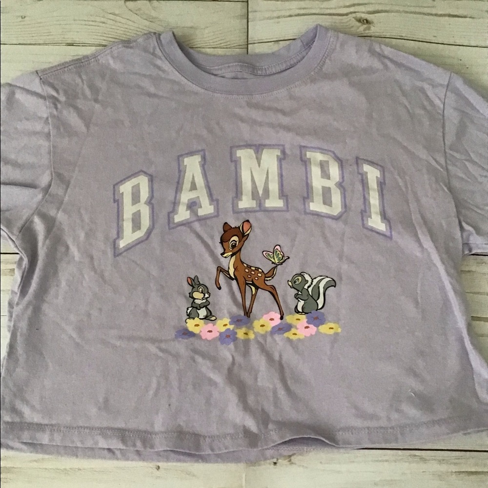 Purple Disney Bambi cropped tee